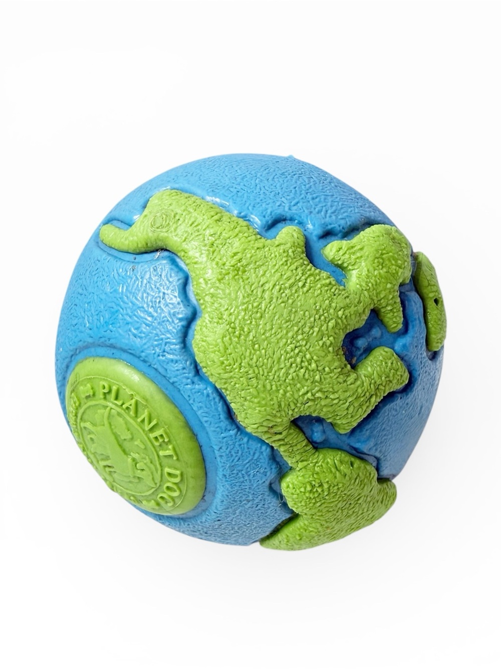 Planet Dog Orbee Tuff Rubber Earth Ball Blue Green Size Large